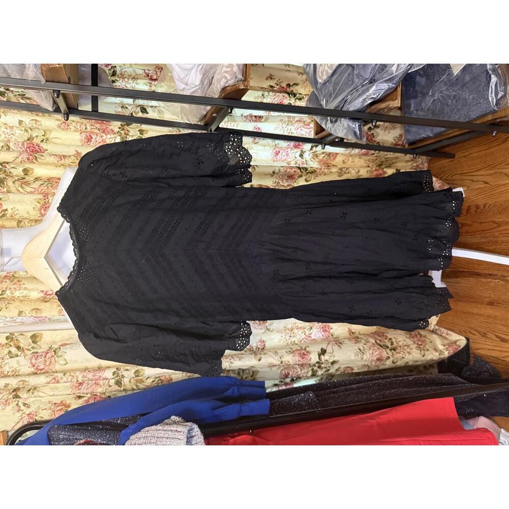 NWT! Madewell Eyelet Flutter Sleeve Mini Dress in Cotton Size 6 - Picture 3 of 5